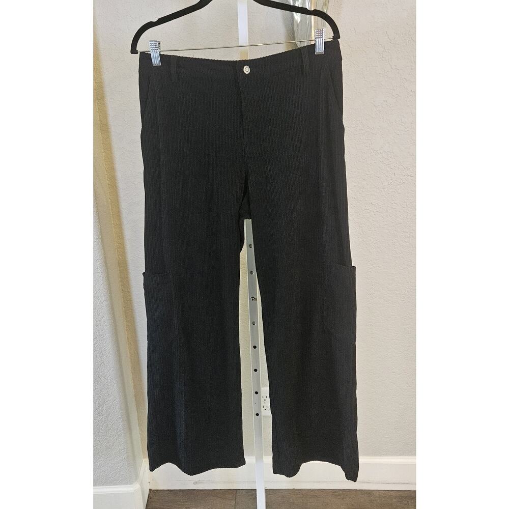 Wild Fable Black Corduroy Wide Leg Cargo Pants Size M EUC